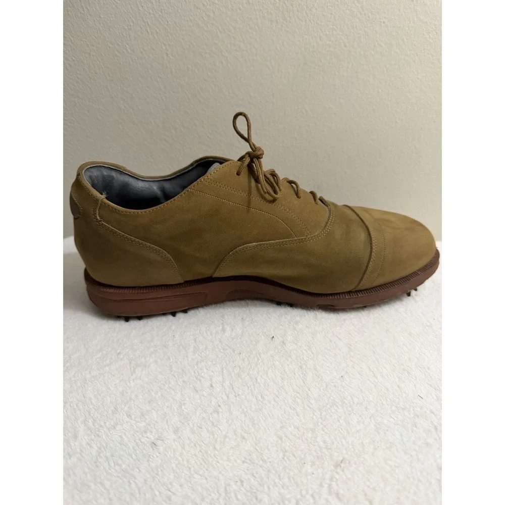 Vintage NIKE Air Golf Suede Leather Spiked Shoes Men's Size 9 Brown 90s Normcore